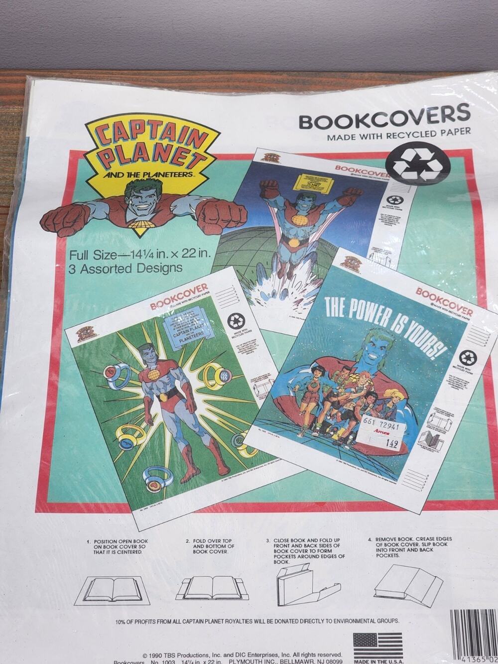 Vintage Captain Planet And The Planteers Pack Of 3 Assorted Designs/Book Covers